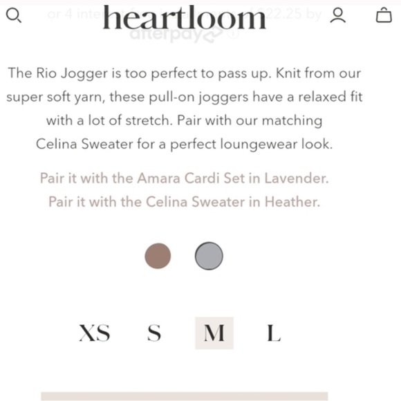 NWT HEARTLOOM Knit Joggers Latte Rio Joggers Large Knit Pants - Picture 6 of 6